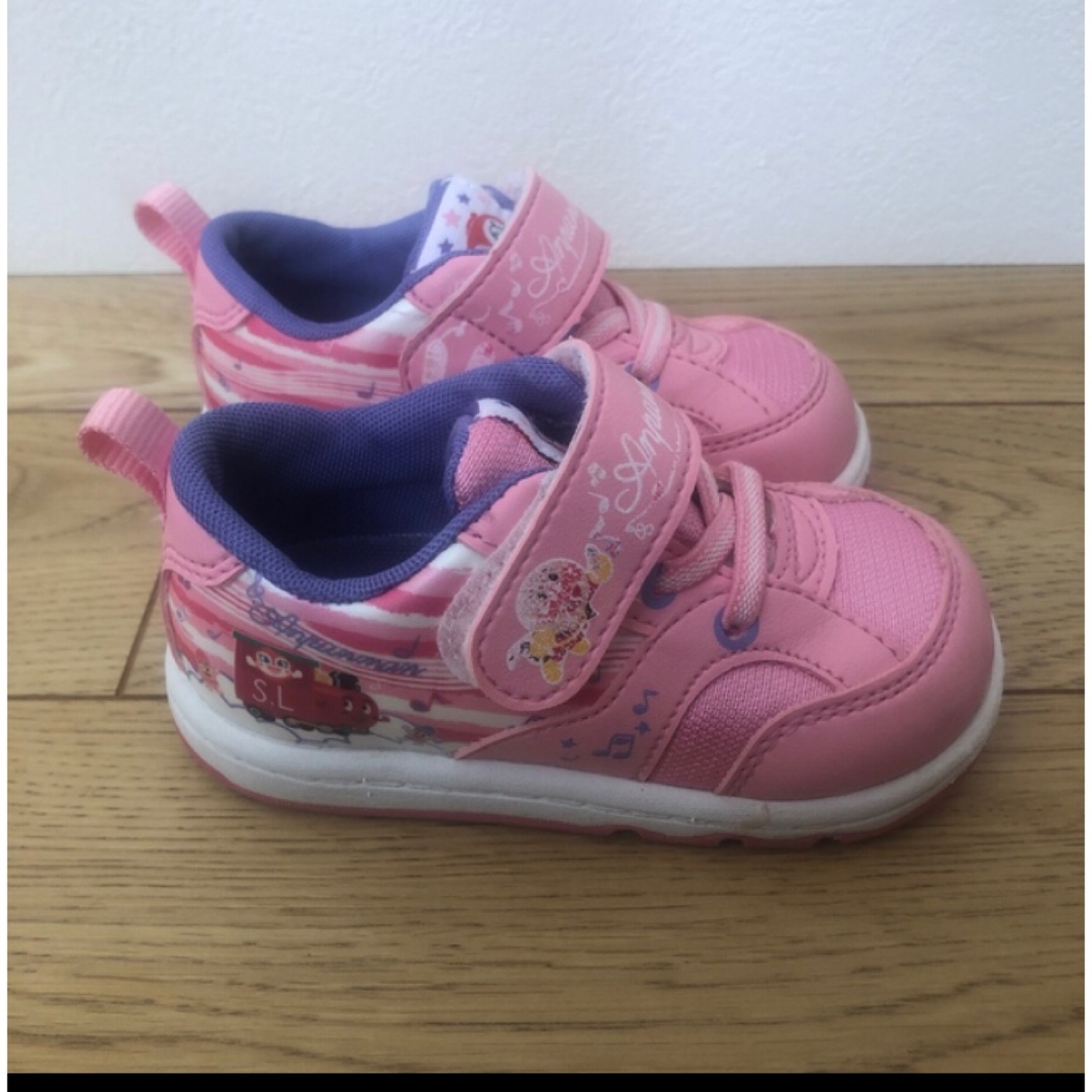 キッズ　スニーカー　アンパンマン　ピンク　女の子 キッズ/ベビー/マタニティのベビー靴/シューズ(~14cm)(スニーカー)の商品写真