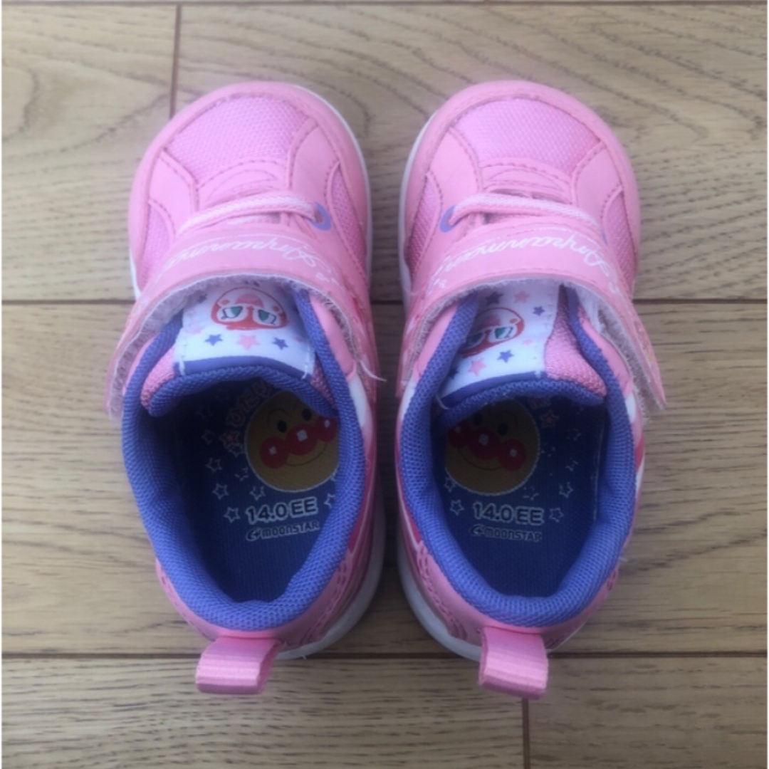 キッズ　スニーカー　アンパンマン　ピンク　女の子 キッズ/ベビー/マタニティのベビー靴/シューズ(~14cm)(スニーカー)の商品写真