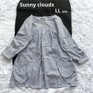 サニークラウズ(Sunny clouds（FELISSIMO）)のサニークラウズ トップス ブラウス シャツ チュニック ストライプ 大きいサイズ(チュニック)