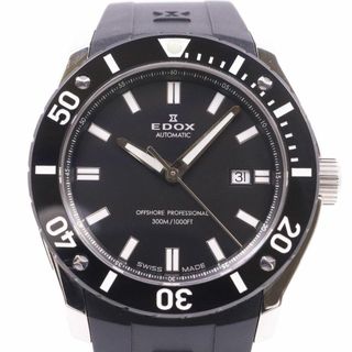 EDOX エドックス クラスワン 300M防水 自動巻き メンズ 腕時計 黒文字盤 純正ラバーベルト 80088