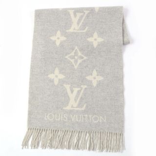 ルイヴィトン(LOUIS VUITTON)の美品☆LOUIS VUITTON ルイヴィトン 2018年製 M71126 エシャルプ・レイキャビック カシミヤ100％ ショール マフラー ライトグレー イタリア製 正規品 レディース(マフラー/ショール)