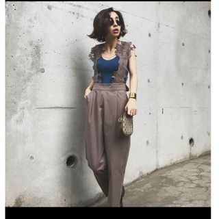 Ameri VINTAGE - motif lace pants　Ｍ　綺麗　サロペット　パンツ