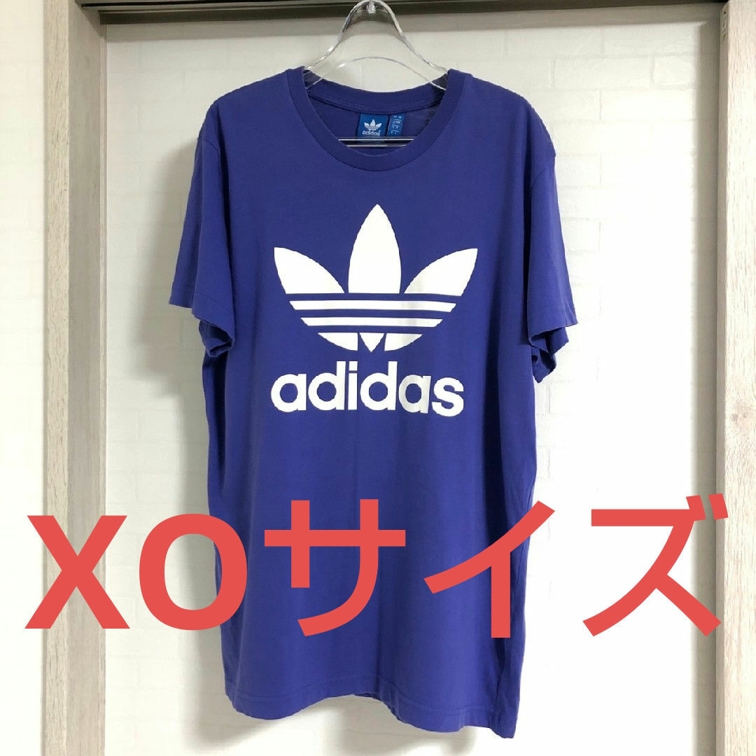 アディダス　adidas　Tシャツ　パープル　XOサイズ メンズのトップス(Tシャツ/カットソー(半袖/袖なし))の商品写真