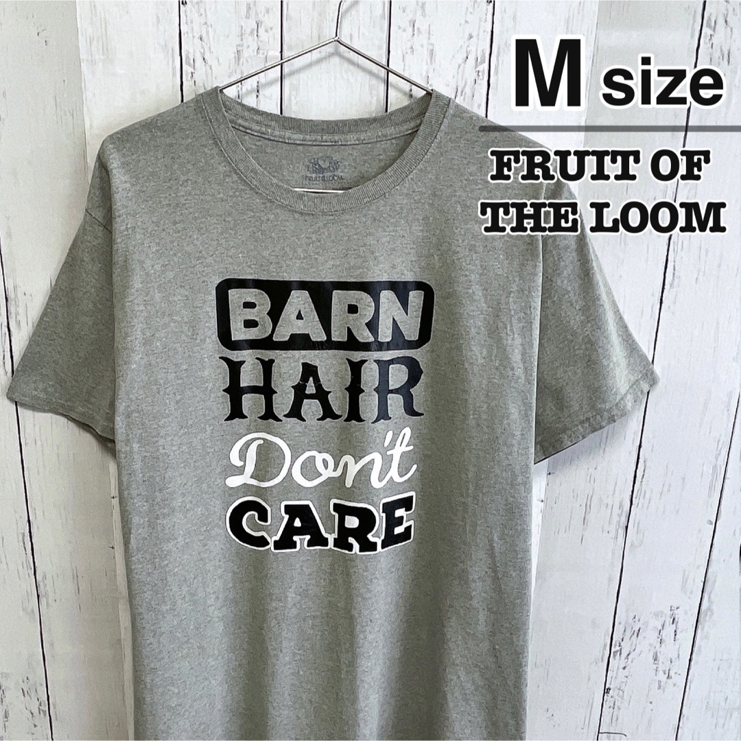 FRUIT OF THE LOOM(フルーツオブザルーム)のFRUIT OF THE LOOM　Tシャツ　Mサイズ　グレー　プリント　ロゴ メンズのトップス(Tシャツ/カットソー(半袖/袖なし))の商品写真