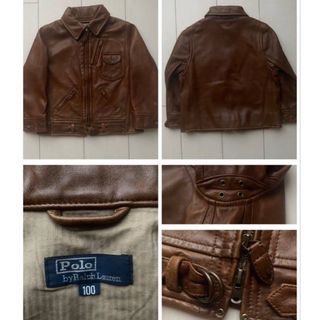 ポロラルフローレン(POLO RALPH LAUREN)の美品 90s POLラルフローレン LEATHER レザー ジャケット 100(ジャケット/上着)