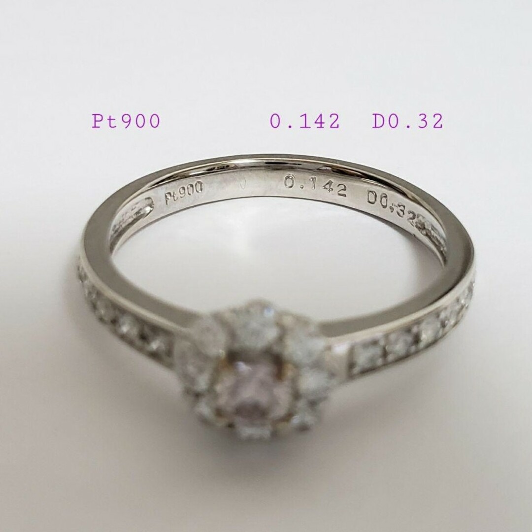 新品☆ PT天然ピンクダイヤモンドリング 0.142ct ソーティング付き レディースのアクセサリー(リング(指輪))の商品写真