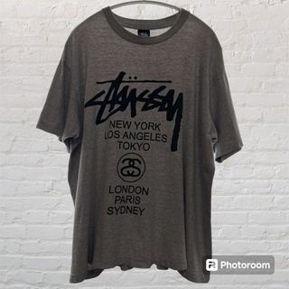 STUSSY - 90s USA製★STUSSY ステューシー Tシャツ 紺タグ シングルステッチ