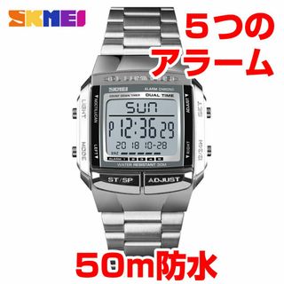 30m防水ダイバーズウォッチ デジタル腕時計 シルバー銀ステンレス360N(腕時計(デジタル))