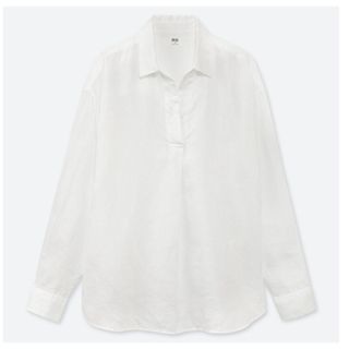 ユニクロ(UNIQLO)のUNIQLO ユニクロ　レディース　プレミアムリネンスキッパーシャツ(シャツ/ブラウス(長袖/七分))