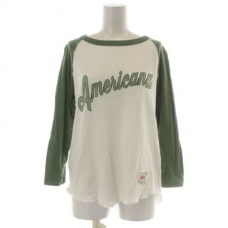 アメリカーナ(AMERICANA)のアメリカーナ Tシャツ カットソー プリント ラグランスリーブ 白 緑(Tシャツ(長袖/七分))