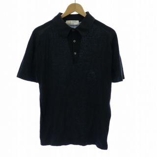 ジョンスメドレー(JOHN SMEDLEY)のJOHN SMEDLEY ポロシャツ カットソー 半袖 M 黒 ブラック(ポロシャツ)