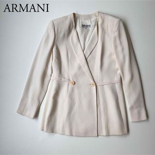 Giorgio Armani - GIORGIO ARMANI ジョルジオアルマーニ ノーカラージャケット　シルク