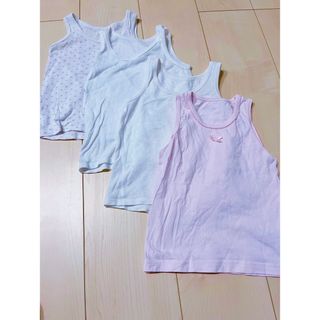 ユニクロ(UNIQLO)のユニクロ　コットンメッシュ　タンクトップ　90 3枚と　超美品タンクトップ1枚(下着)