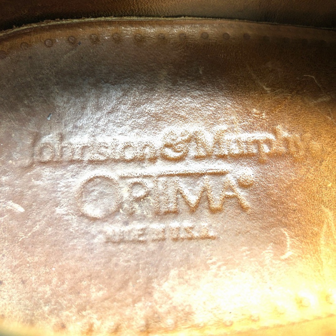 90年代 Johnston&Murphy OPTIMA ストレートチップ レザーシューズ ダークブラウン (メンズ 9 C) 中古 古着 KA0913 メンズの靴/シューズ(ドレス/ビジネス)の商品写真