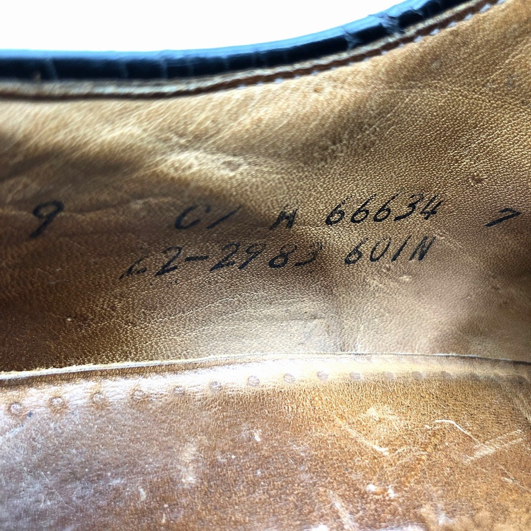 90年代 Johnston&Murphy OPTIMA ストレートチップ レザーシューズ ダークブラウン (メンズ 9 C) 中古 古着 KA0913 メンズの靴/シューズ(ドレス/ビジネス)の商品写真