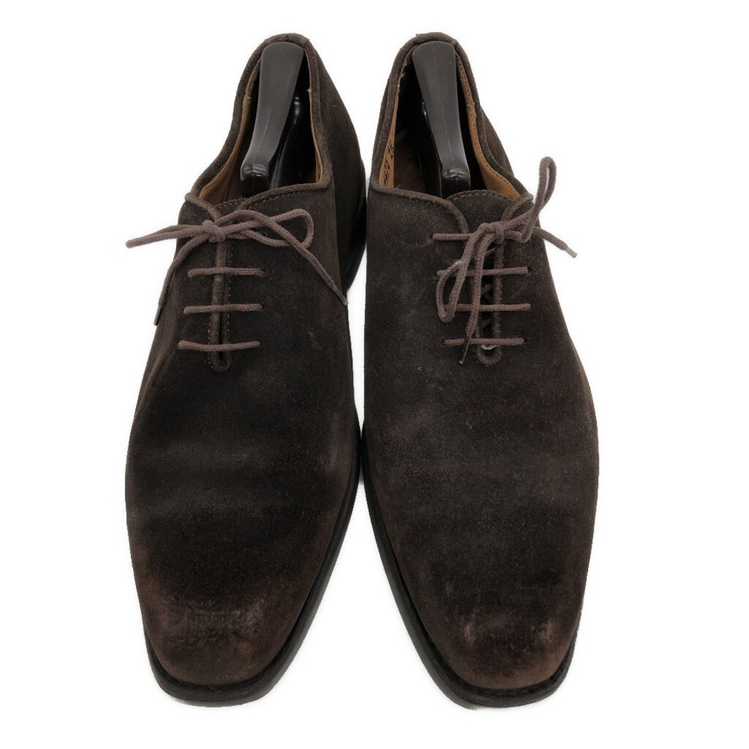 JOHN MENDSON ホールカット スエード レザーシューズ ダークブラウン (メンズ 9) 中古 古着 KA0914 メンズの靴/シューズ(ドレス/ビジネス)の商品写真