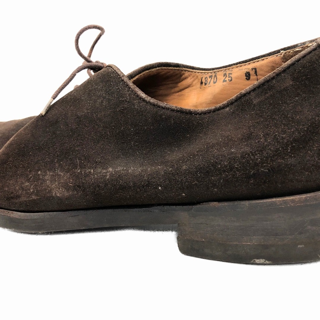 JOHN MENDSON ホールカット スエード レザーシューズ ダークブラウン (メンズ 9) 中古 古着 KA0914 メンズの靴/シューズ(ドレス/ビジネス)の商品写真