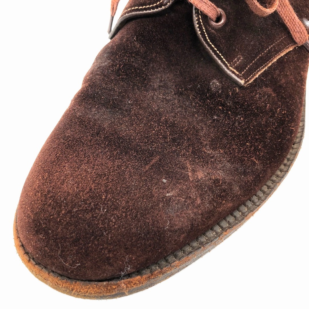 70年代 イングランド製 K shoes プレーントゥ スエード レザーシューズ ダークブラウン (メンズ 26～26.5cm相当) 中古 古着 KA0916 メンズの靴/シューズ(その他)の商品写真