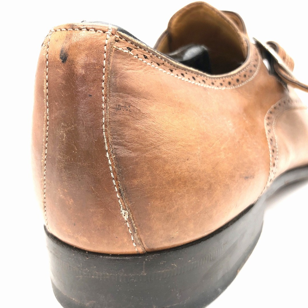 MEZLAN モンクストラップ レザーシューズ 本革 ブラウン (メンズ 11 1/2M) 中古 古着 KA0934 メンズの靴/シューズ(ドレス/ビジネス)の商品写真