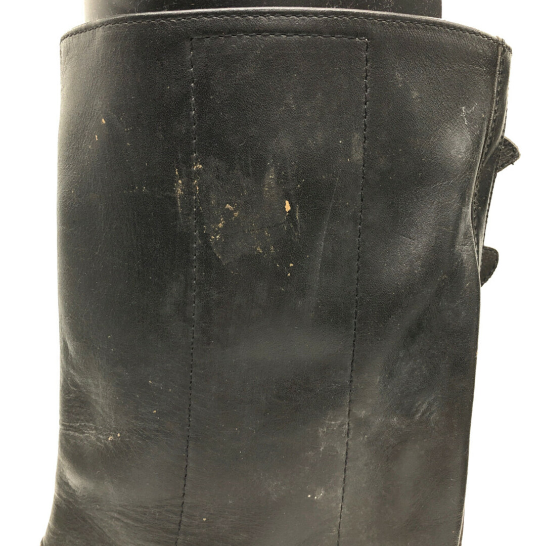 2バックル バイクブーツ ブーツ 本革 ミリタリー ブラック (メンズ 26cm) 中古 古着 KA0970 メンズの靴/シューズ(ブーツ)の商品写真