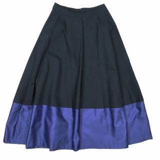 美品 16AW ジルサンダーネイビー バイカラー ロングフレア スカート