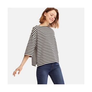 ユニクロ(UNIQLO)のボーダーワイドスリーブT（7分袖）(Tシャツ(長袖/七分))