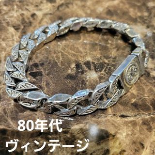 【希少】『ヴィンテージ Silver925』 紋章入りバックル  ブレスレット