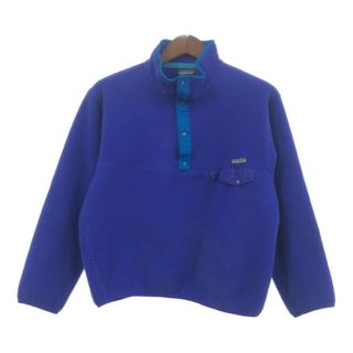 パタゴニア(patagonia)の90年代 USA製 patagonia パタゴニア スナップT フリースジャケット アウトドア ブルー (メンズ L) 中古 古着 Q5901(その他)