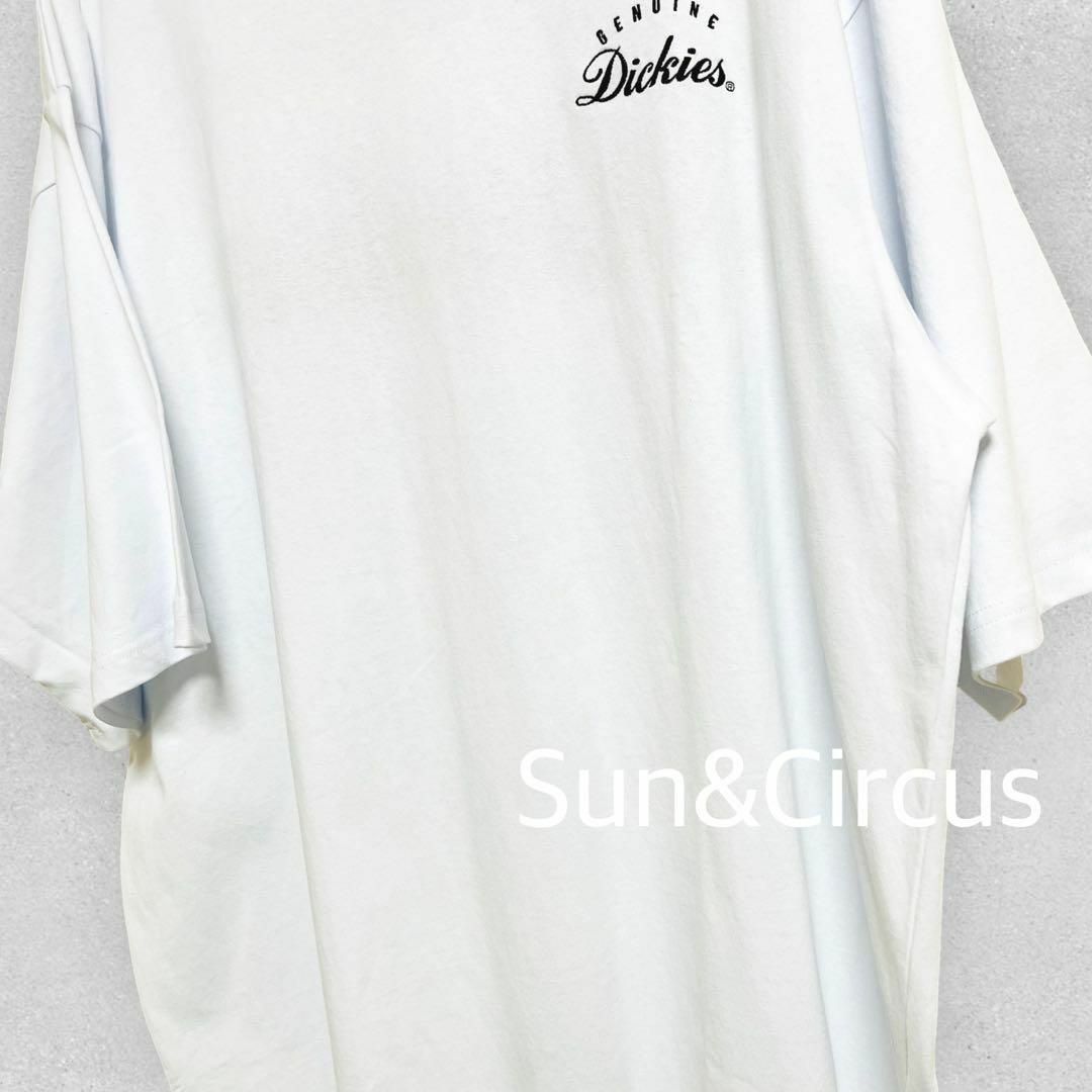 Dickies(ディッキーズ)のメンズ大きいサイズ5L Dickies チェーン刺繍ロゴ Tシャツ 白 メンズのトップス(Tシャツ/カットソー(半袖/袖なし))の商品写真