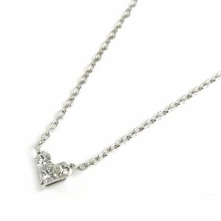 STAR JEWELRY - STAR JEWELRY スタージュエリー Pt950プラチナ ミステリアスハート ネックレス 2XN0201 ダイヤモンド0.10ct 2.3g 38～41cm レディース【中古】【美品】