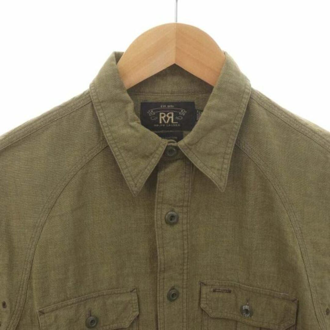 RRL(ダブルアールエル)のダブルアールエル RRL ダブルポケット ワークシャツ 長袖 S カーキ 緑 メンズのトップス(シャツ)の商品写真