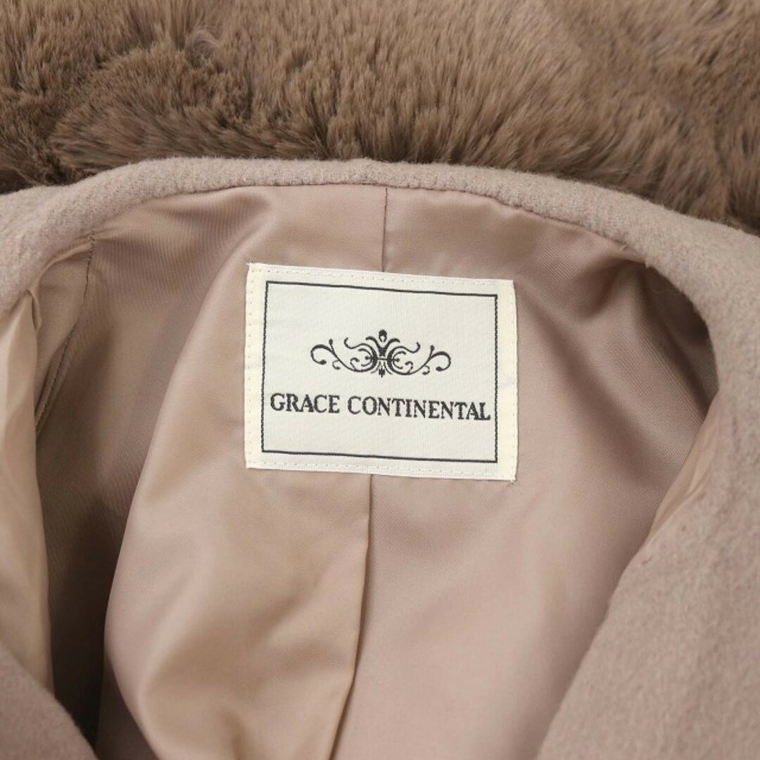 GRACE CONTINENTAL(グレースコンチネンタル)のグレースコンチネンタル リバーガウンフードコート ベルト付き 38 M ベージュ レディースのジャケット/アウター(その他)の商品写真