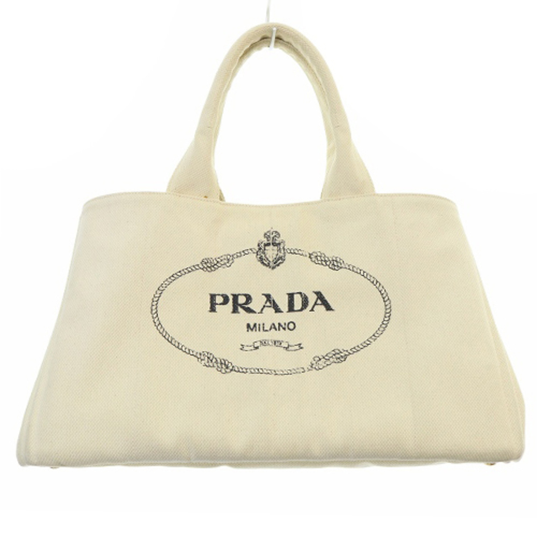 PRADA(プラダ)のプラダ カナパL キャンバス トートバッグ ハンドバッグ 白 ホワイト レディースのバッグ(トートバッグ)の商品写真