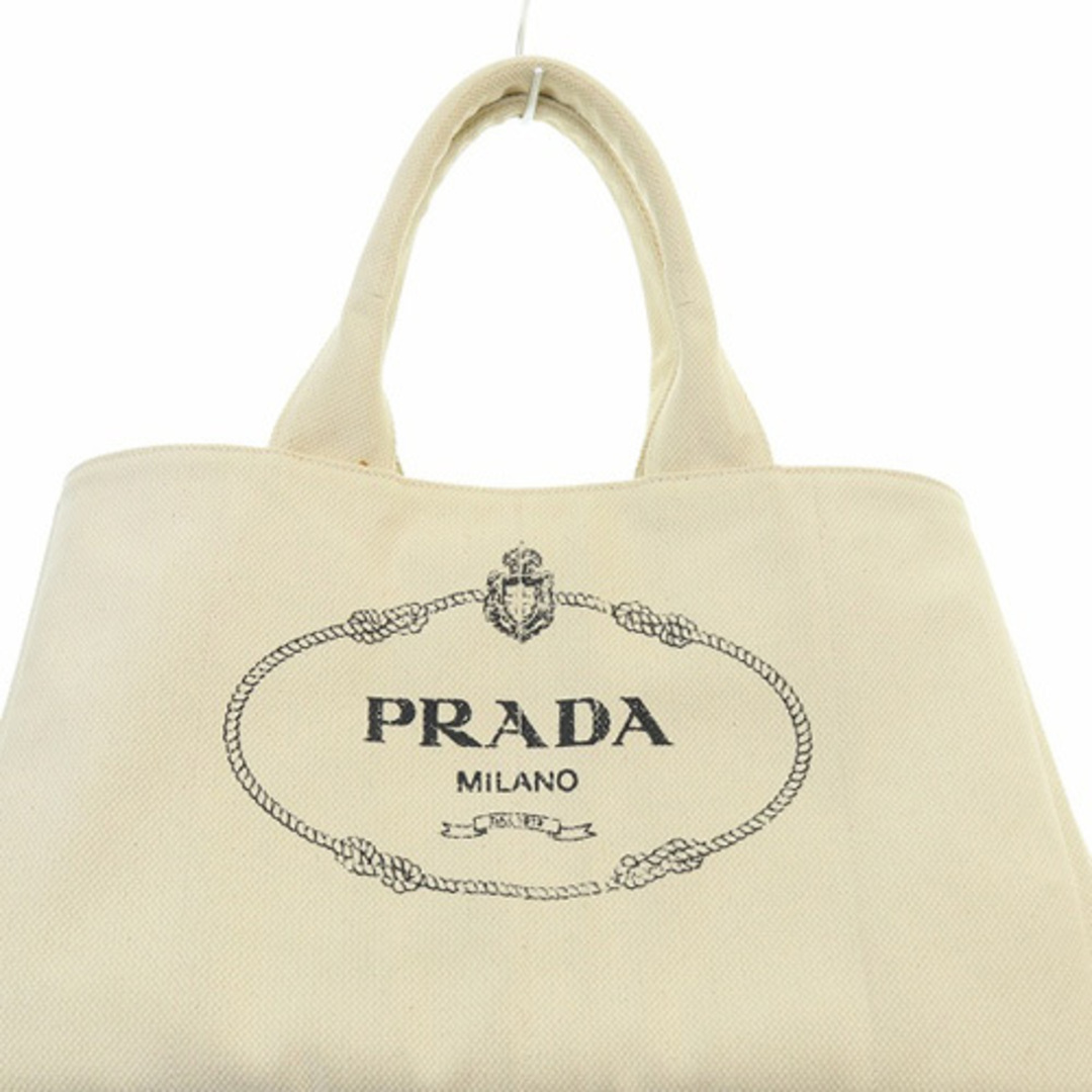 PRADA(プラダ)のプラダ カナパL キャンバス トートバッグ ハンドバッグ 白 ホワイト レディースのバッグ(トートバッグ)の商品写真