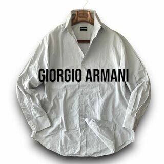 Giorgio Armani - D04 美品 シンプル 爽やか Lぐらい『ジョルジオアルマーニ』長袖 シャツ