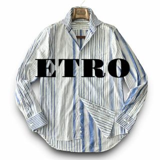 エトロ(ETRO)のD03 美品 極上シャドーペイズリー 39『エトロ』ストライプ 長袖 シャツ(Tシャツ/カットソー(七分/長袖))