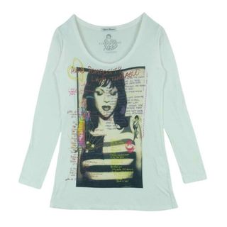 ヒステリックグラマー(HYSTERIC GLAMOUR)のHYSTERIC GLAMOUR ヒステリックグラマー コートニー プリント 長袖 ロングスリーブ Tシャツ ホワイト系 FREE【中古】(Tシャツ(長袖/七分))