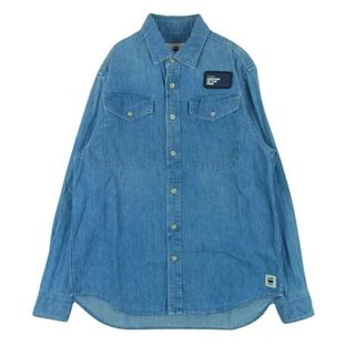 G-STAR RAW - G-STAR ジースター ワッペン デニム ワーク 長袖 シャツ インディゴブルー系 L【中古】