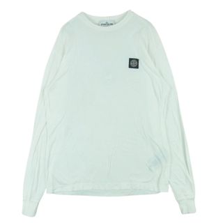 STONE ISLAND - STONE ISLAND ストーンアイランド L/S Tee 胸ロゴワッペン 長袖 Tシャツ カットソー トルコ製 ホワイト系 M【中古】