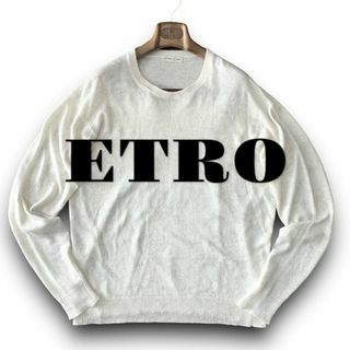 エトロ(ETRO)のD02 美品 40『エトロ』麻100％ バンブーデザイン ニット カットソー(Tシャツ/カットソー(七分/長袖))