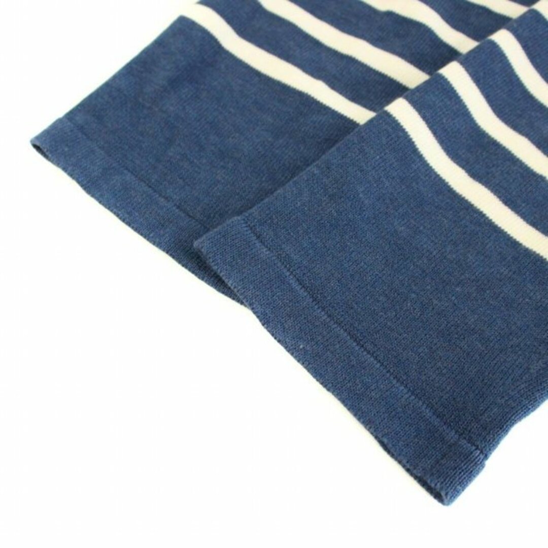 Letroyes ニット セーター ボートネック 長袖 ボーダー柄 4 紺 白 メンズのトップス(ニット/セーター)の商品写真