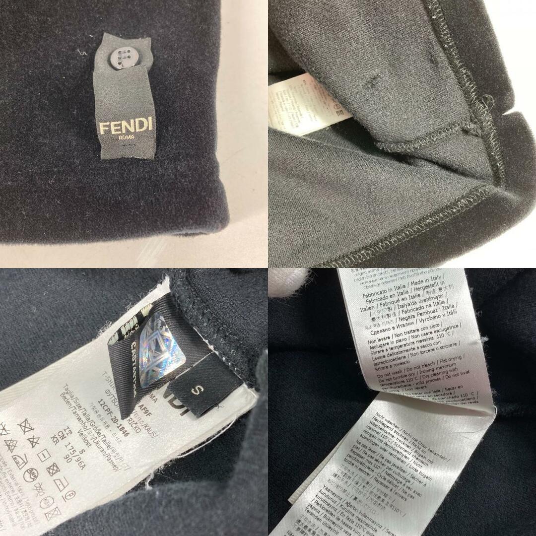 FENDI(フェンディ)のフェンディ FENDI 袖ズッカ FY0894 アパレル ベロア トップス 半袖Ｔシャツ コットン ブラック メンズのトップス(Tシャツ/カットソー(半袖/袖なし))の商品写真