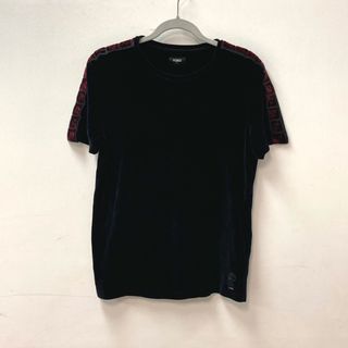 FENDI - フェンディ FENDI 袖ズッカ FY0894 アパレル ベロア トップス 半袖Ｔシャツ コットン ブラック