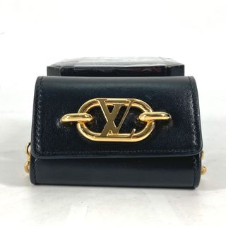 ルイヴィトン(LOUIS VUITTON)のルイヴィトン LOUIS VUITTON ビジュー サック・イヤホン ホルダー LV リンク M00829 チェーン airpodsケース エアポッズ イヤフォンケース レザー ブラック 美品(その他)