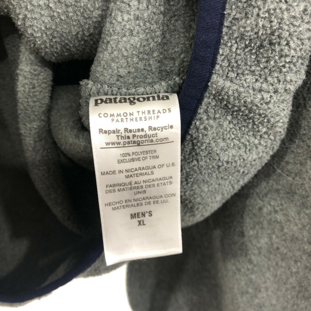 patagonia(パタゴニア)のpatagonia パタゴニア SYNCHILLA シンチラ スナップT フリースジャケット アウトドア グレー (メンズ XL) 中古 古着 Q5916 メンズのジャケット/アウター(その他)の商品写真