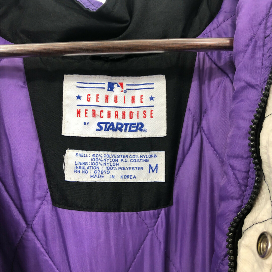90年代 STARTER スターター MLB コロラド・ロッキーズ ナイロン スタジアムジャケット プロチーム ブラック (メンズ M) 中古 古着 Q5918 メンズのジャケット/アウター(その他)の商品写真