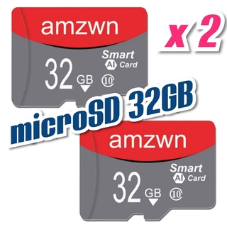 マイクロSDカード 32GB 2枚 class10  AMZ RED-GRAY(その他)