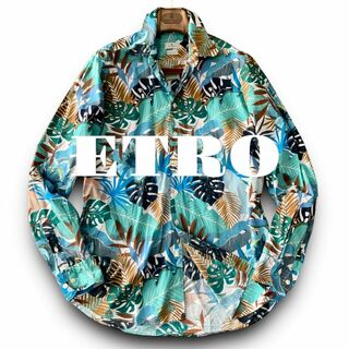 エトロ(ETRO)のD11 美品！夏に映える Lサイズ『エトロ』フラワー ボタニカル柄 長袖 シャツ(Tシャツ/カットソー(七分/長袖))
