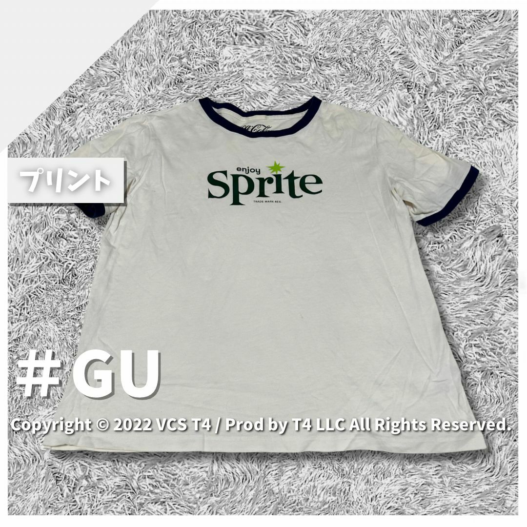 GU(ジーユー)のジーユー 半袖 Tシャツ L スプライト プリント 白 部屋着 ✓2457 レディースのトップス(Tシャツ(長袖/七分))の商品写真