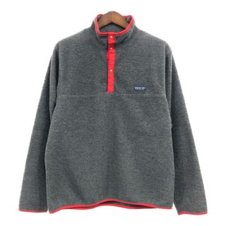 パタゴニア(patagonia)の80年代 USA製 patagonia パタゴニア スナップT フリースジャケット アウトドア グレー (メンズ XL) 中古 古着 Q5922(その他)